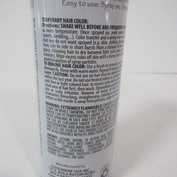 Lot of 3 Goodmark Temporary White Hair Color Spray 3oz 85g‎ for Halloween Party - Picture 3 of 5
